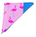 Vibrant Flamingo & Blue Polka Dot Puppy Bandanna