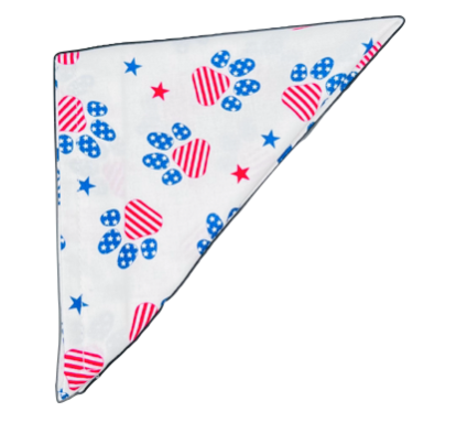 Fun Patriotic Paw Print Puppy Bandanna