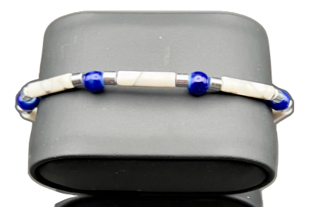 Elegant Cobalt & Ivory Bracelet*