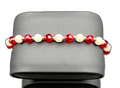Handmade Red and Ivory Beaded Bracelet
