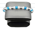 Blue and Silver Beaded Bracelet**