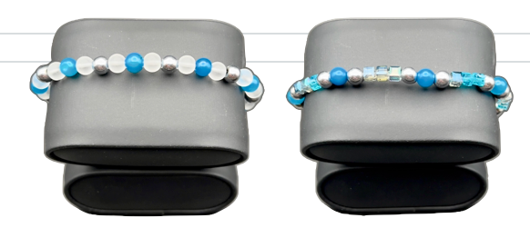 Handmade Beaded Bracelet Set: Aqua Dreams Collection