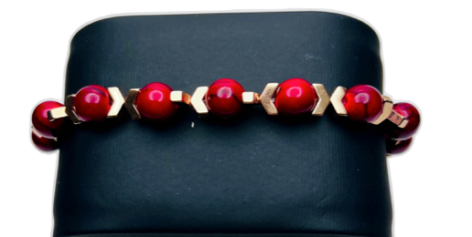 Ruby Red Beaded Bracelet
