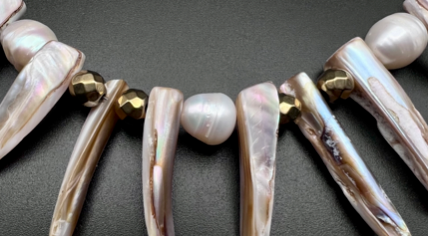 Handcrafted Pearl and Bone Necklace – A Timeless Statement of Elegance!